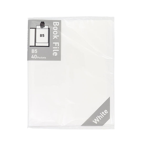 ポケットファイル ブックファイル ポケットクリアファイル B5 ブックファイル 40P 白 341163