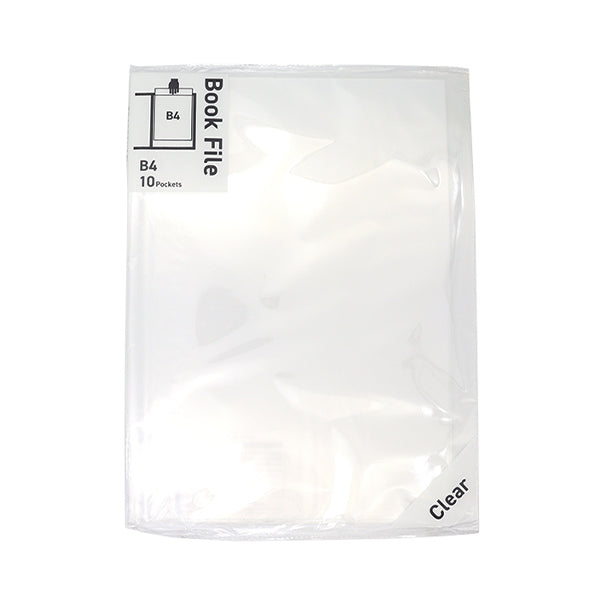 ポケットファイル ブックファイル ポケットクリアファイル B4 ブックファイル 10P クリア 341165