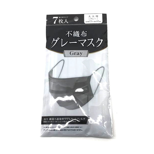 不織布マスク グレー カラーマスク 7枚入 341494