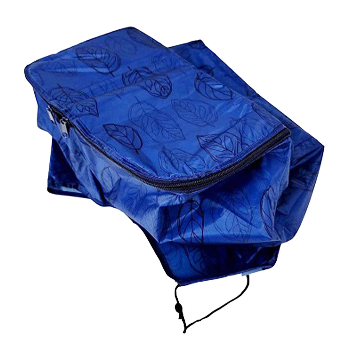 自転車カゴカバー ダブルファスナー 前かご用 ボタニカル柄 ブルー 341583