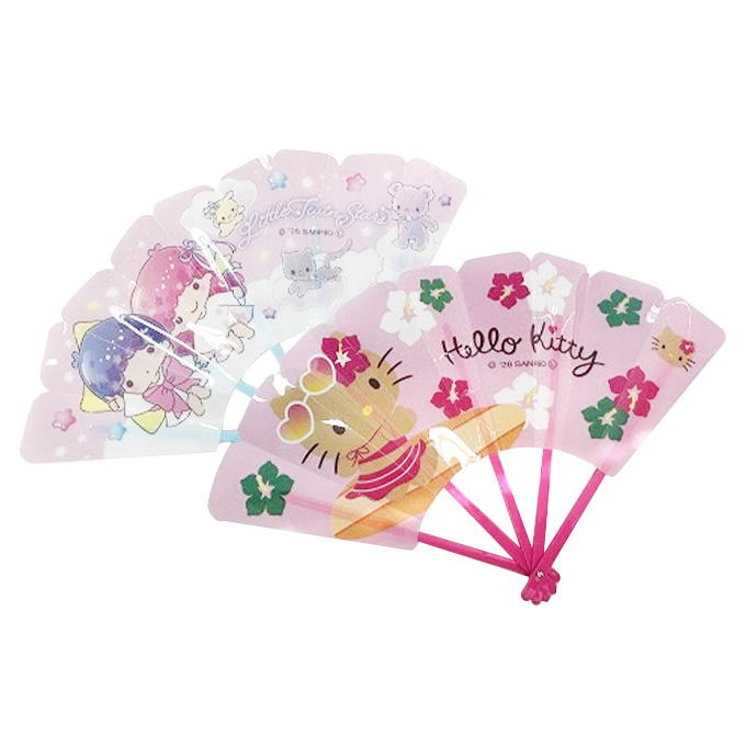 sanrio キティ&キキララ 水をはじく扇子 341644