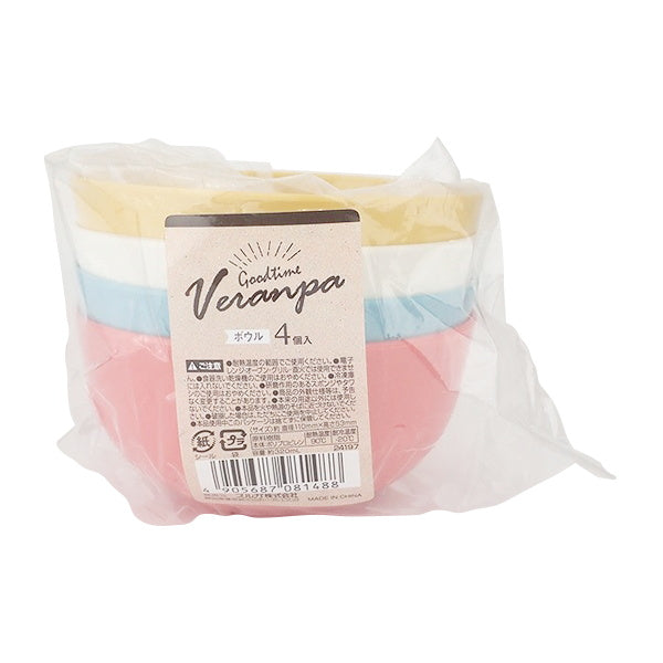 アウトドア食器 プラスチック製ボウル VERANPA ボウル 4個入 341910