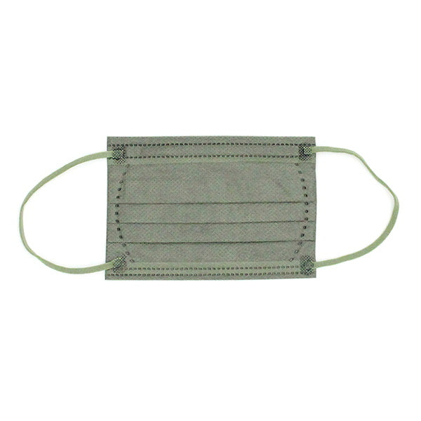 ニュアンスカラー不織布マスク カラーマスク 子供用10枚入 カーキ 342446