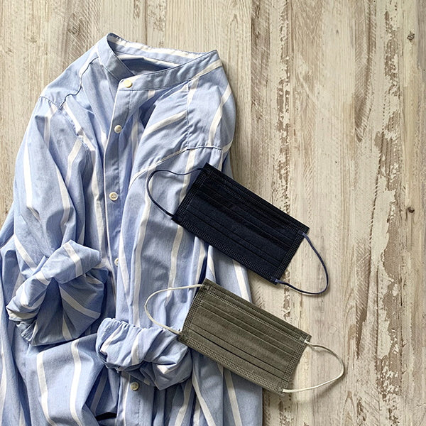 ニュアンスカラー不織布マスク カラーマスク 10枚入 ネイビー 342476