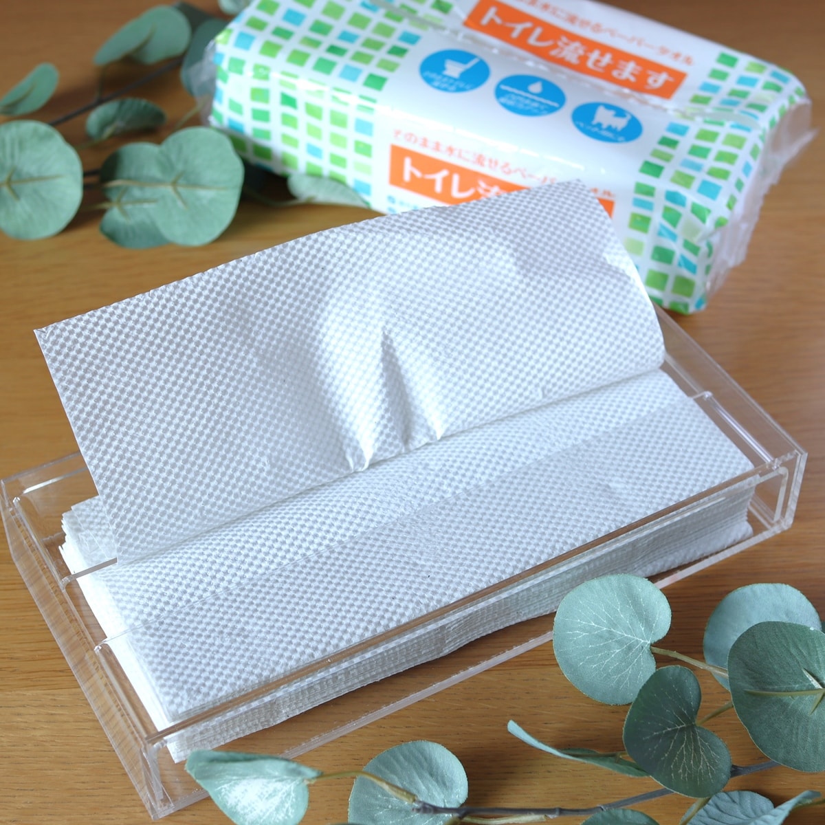 ペーパータオル 紙タオル トイレットペーパー 水に流せるペーパータオル 100組 342548