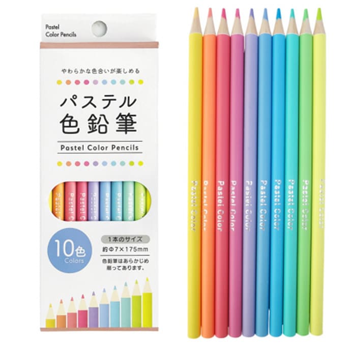 パステル色鉛筆10色入り 342994