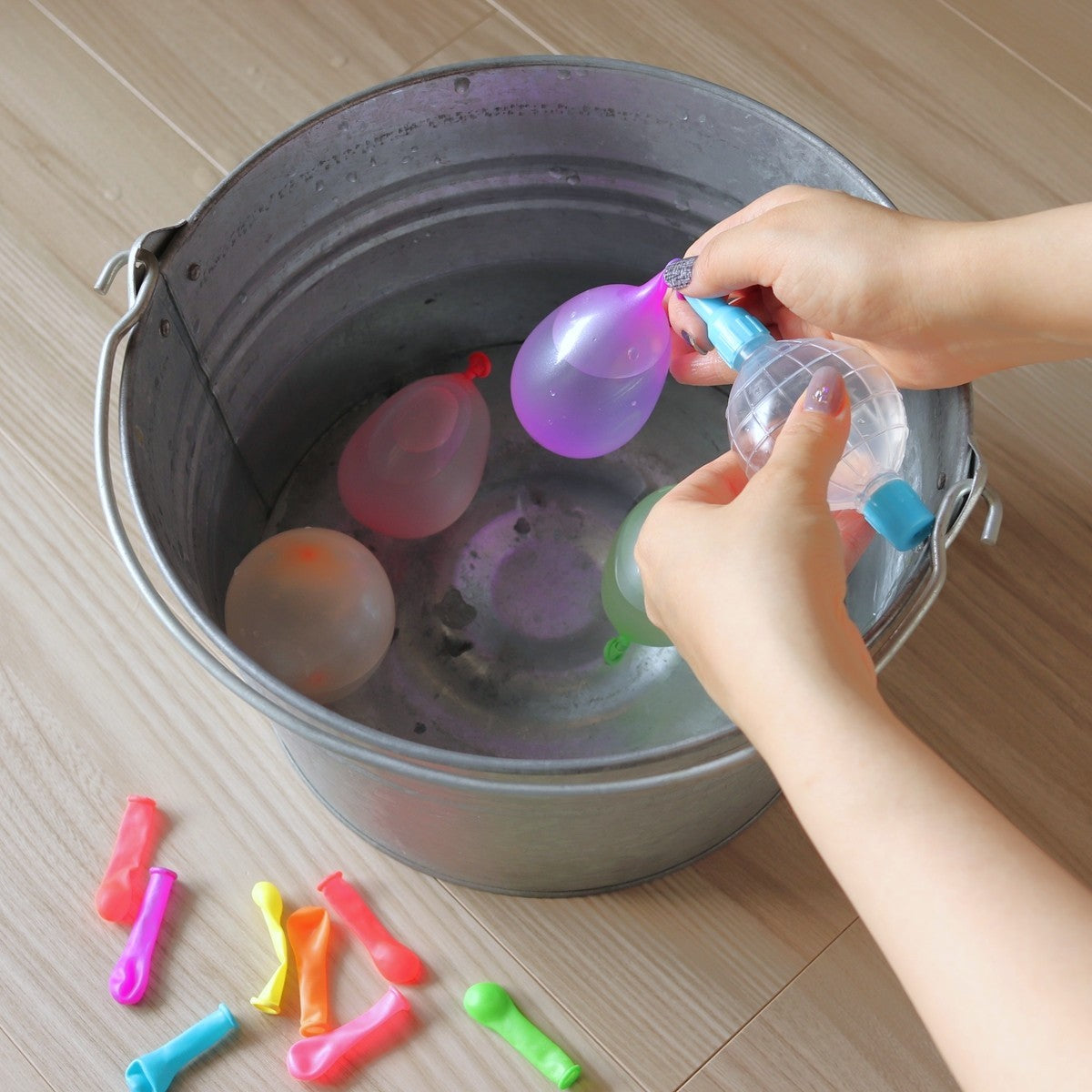 水玉風船 ポンプ付き15個入 343051