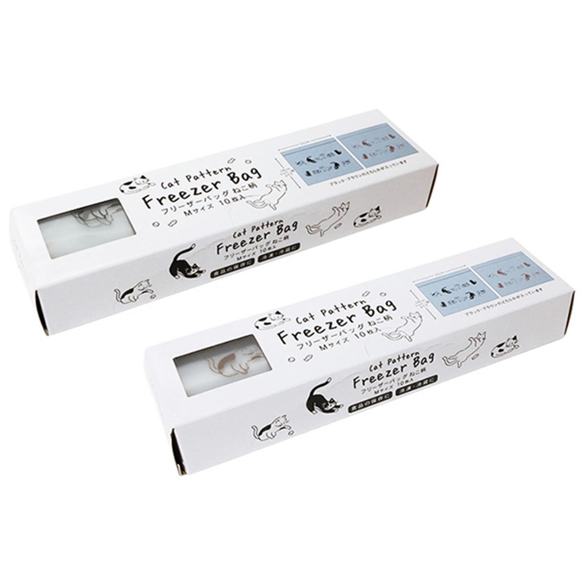 フリーザーバッグねこ柄M10枚 343344