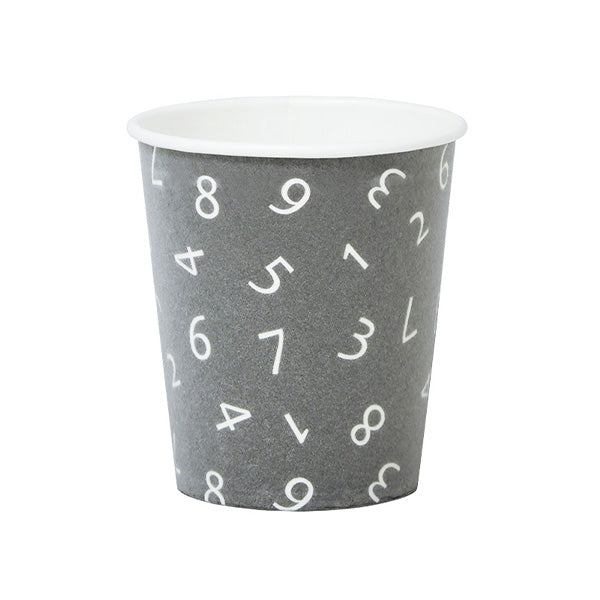 紙コップ 断熱ペーパーカップナンバー柄 205ml 12個 343436