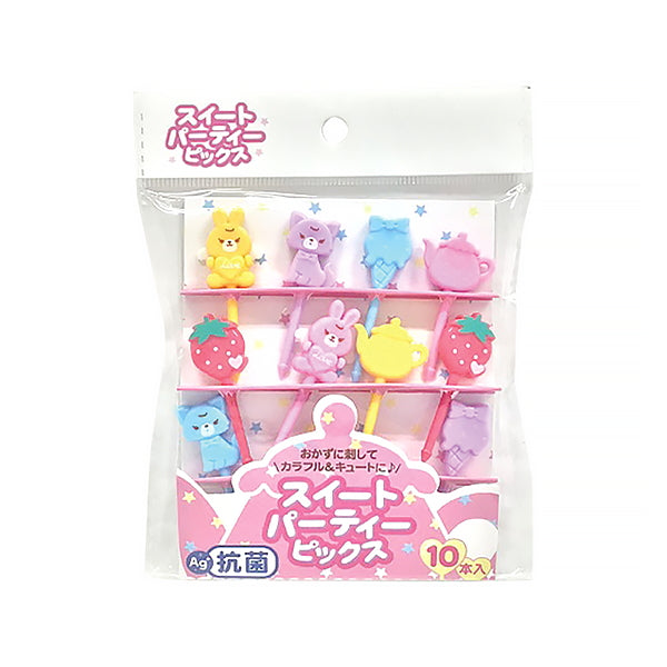 【OUTLET】ランチピック お弁当ピック スイートパーティーピックス抗菌10P 343813
