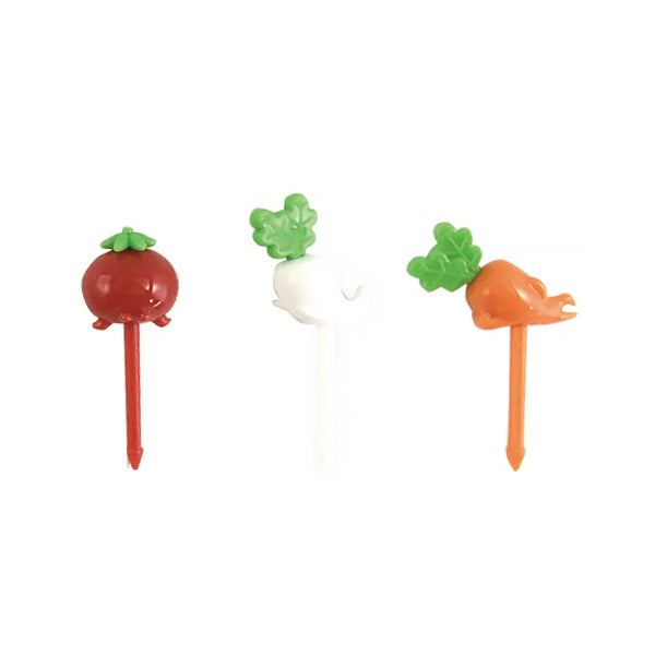 【OUTLET】ランチピック お弁当ピック 変な野菜ピックス抗菌6P 343814