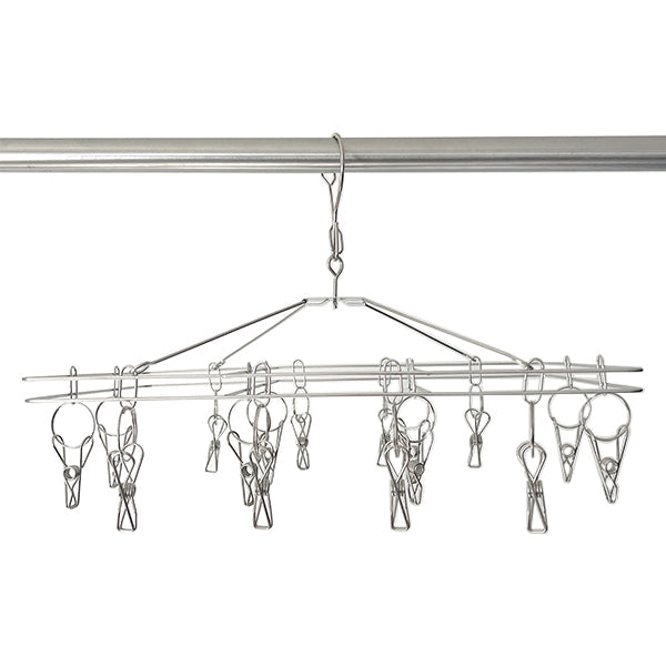 ピンチハンガー 物干しハンガー 洗濯ハンガー ステンレス 角型ハンガー ピンチ 16個付 343931