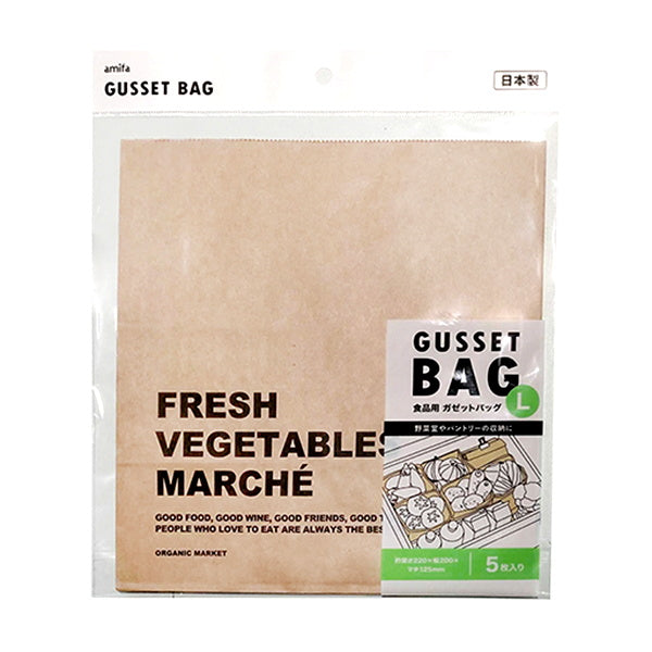 ギフトバッグ プレゼント用バッグ ラッピング袋 食品用 ガゼットバッグ L 5P 343957