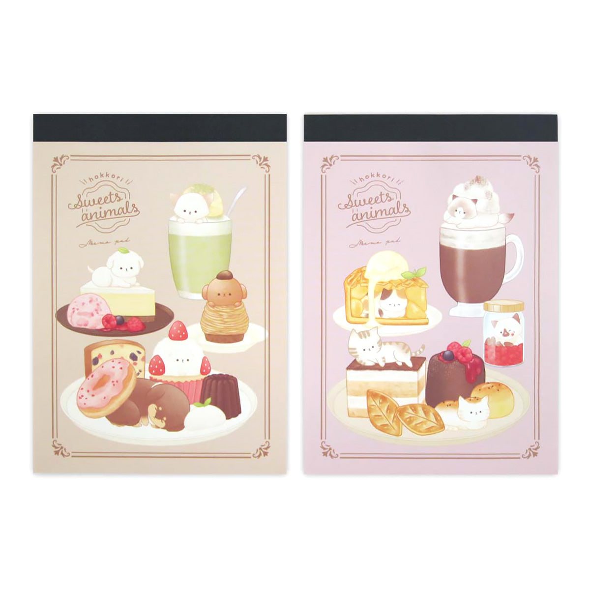 【OUTLET】A6 クロスメモ ほっこりスイーツアニマルズ 50枚 344670