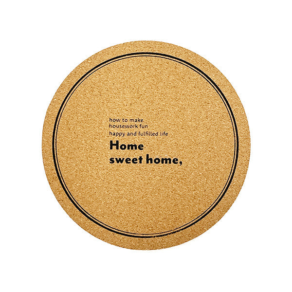 鍋敷き なべ敷き コルクなべしき 英字ロゴ 約19cm 345438