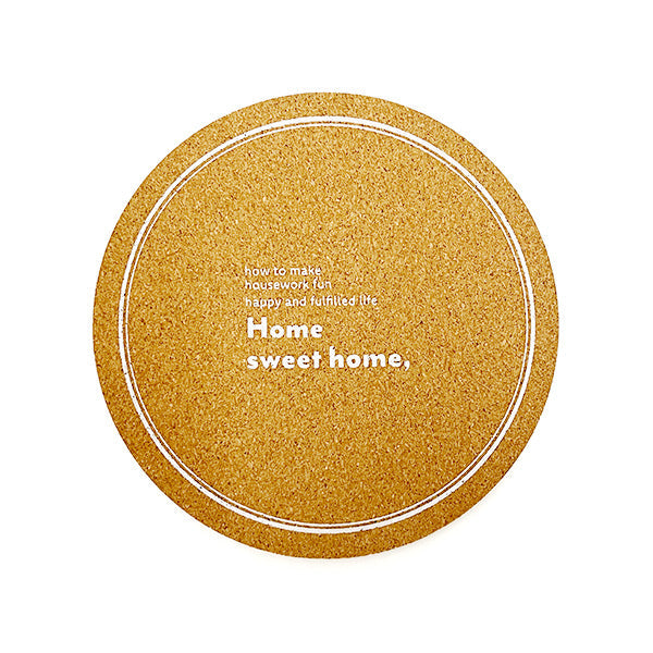 鍋敷き なべ敷き コルクなべしき 英字ロゴ 約19cm 345438