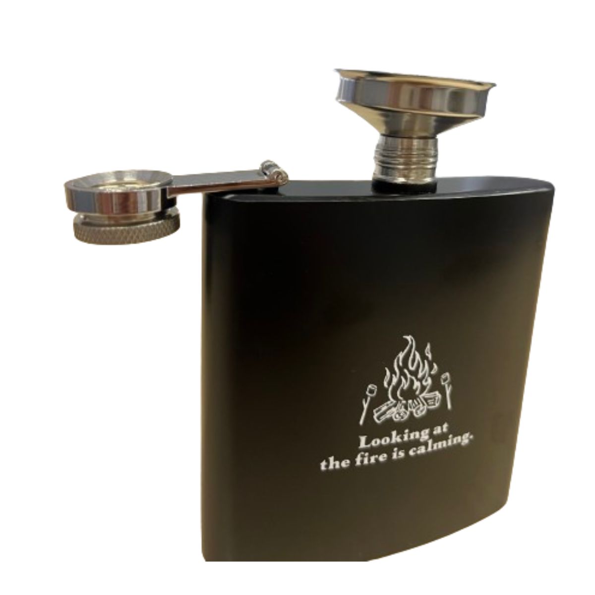 スキットル 小型水筒 蒸留酒ボトル アウトドアスキットル ブラック171ml 345668