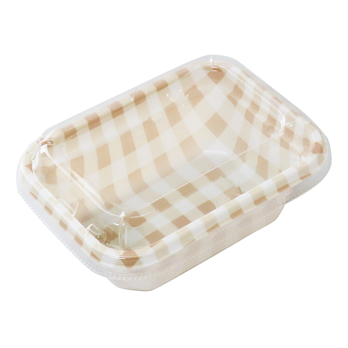 フードパック ランチボックス ランチパック モカ チェック柄 S 5枚 345788