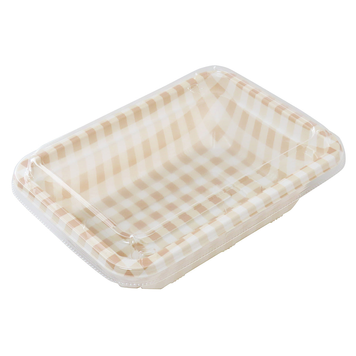 フードパック ランチボックス ランチパック モカ チェック柄 M 3枚 345789