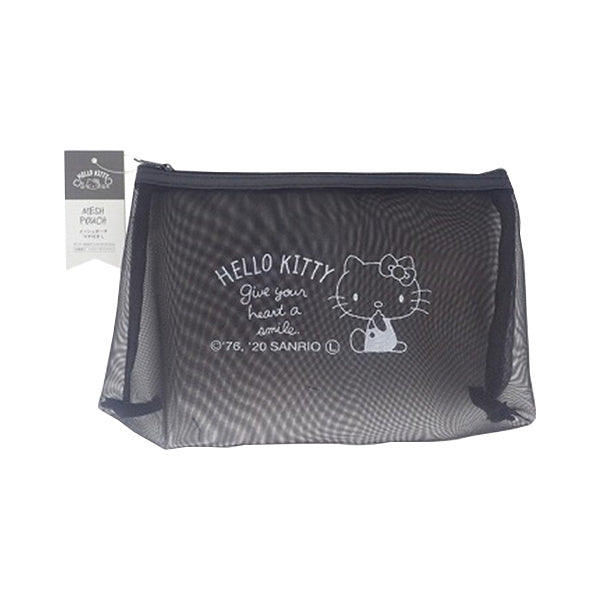ハローキティ メッシュポーチ マチ付き L シンプル W21.5×H13×D3.5cm 346182