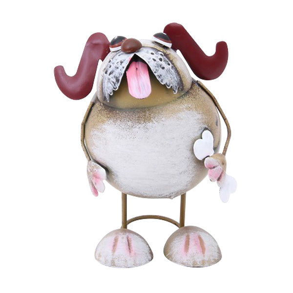 【在庫限り】オブジェ 置物 インテリア ガーデンオブジェ 庭 動物 ゆらゆらスチール アニマル 犬 イヌ 12×11×18cm 346228