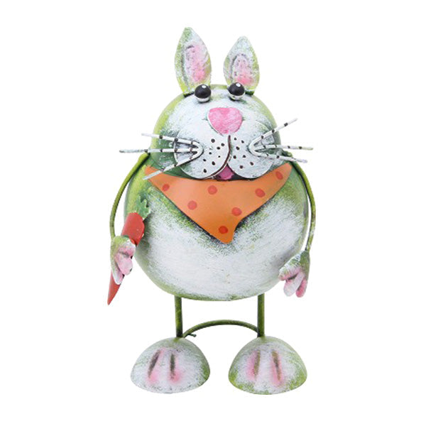 【在庫限り】オブジェ 置物 インテリア ガーデンオブジェ 庭 動物 ゆらゆらスチール アニマル うさぎ 11×11×22.5cm 346230