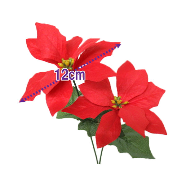 【OUTLET】造花 ポインセチア2輪 346415