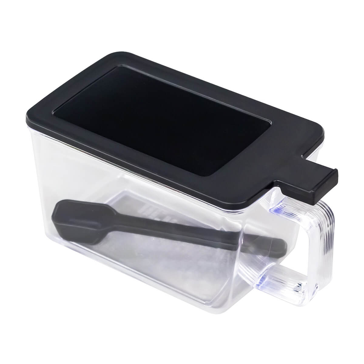 調味料入れ スマートポット スプーン付 ブラック 620ml 347019