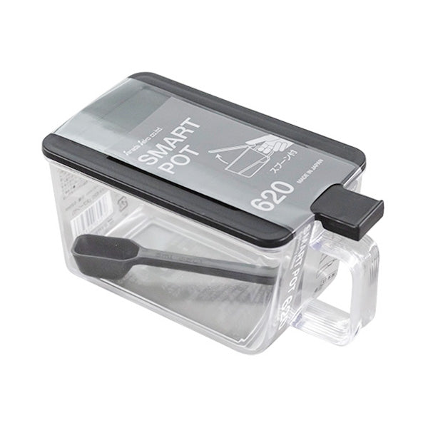 調味料入れ スマートポット スプーン付 ブラック 620ml 347019