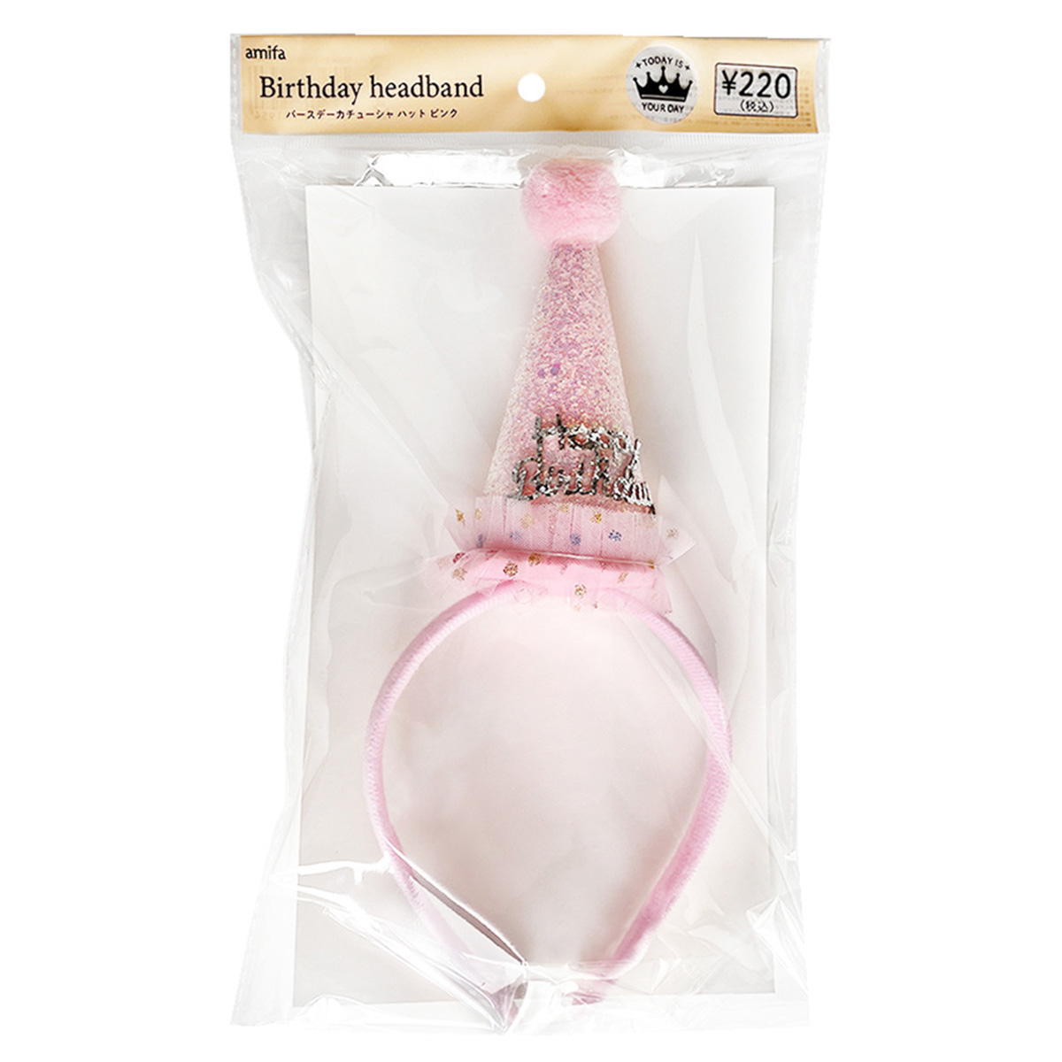 バースデーカチューシャハット ピンク 347277