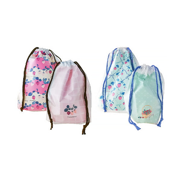 【OUTLET】ビニール巾着バッグ Strawberry pattern S・M2枚セット 347360