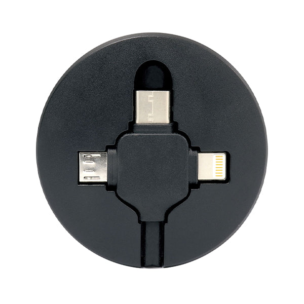 充電ケーブル データ転送ケーブル Type-C microB ライトニングケーブル リール式 3in1ケーブル 347761