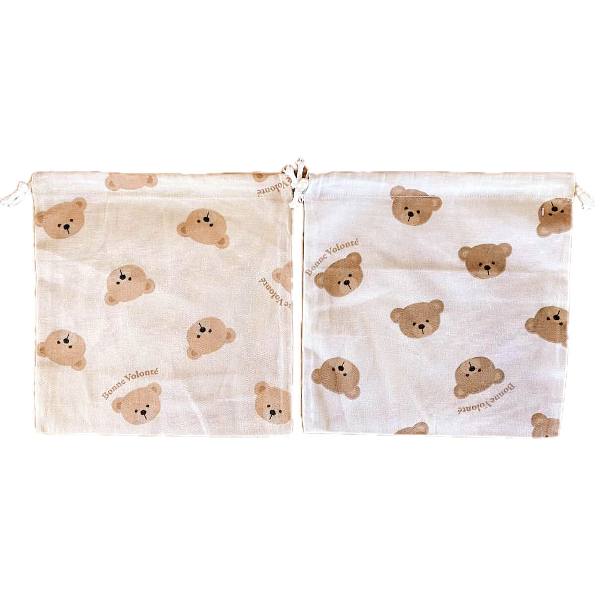 巾着袋 バッグインバッグ 北欧 小物入れ コスメポーチ 化粧ポーチ コットン巾着袋 ベアー 25×25cm 348271