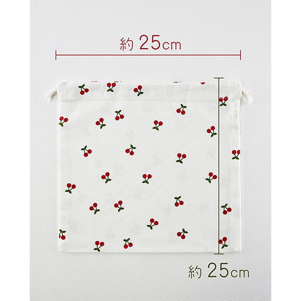 着袋 バッグインバッグ 北欧 小物入れ コスメポーチ 化粧ポーチ コットン巾着袋 マーガレット 25×25cm 348272