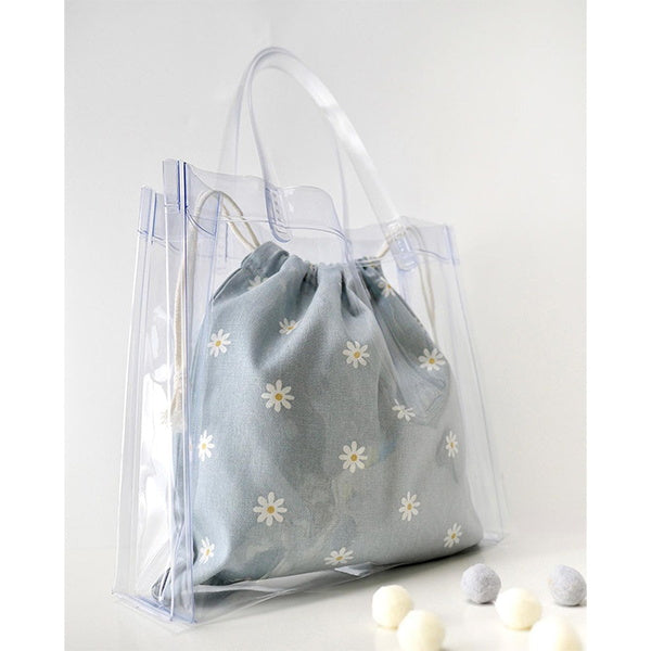 巾着袋 バッグインバッグ 北欧 小物入れ コスメポーチ 化粧ポーチ コットン巾着袋 チェリー 25×25cm 348273