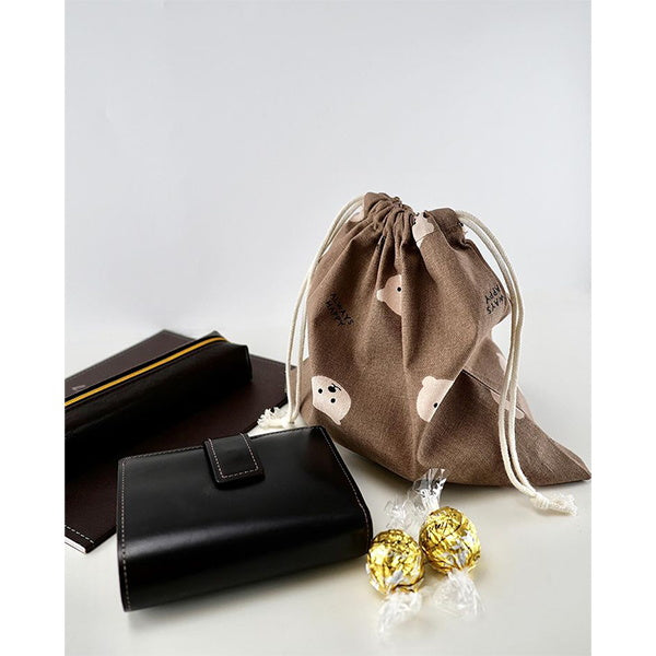 巾着袋 バッグインバッグ 北欧 小物入れ コスメポーチ 化粧ポーチ コットン巾着袋 チェリー 25×25cm 348273