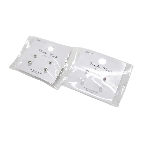 【在庫限り】B-MD 樹脂ピアス43 シルバー・ホワイト 348879