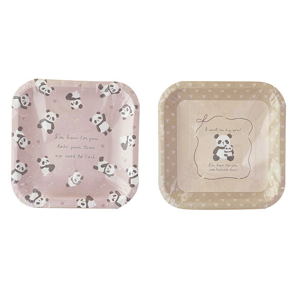 紙皿 ペーパーディッシュ ペーパープレート 10P スクエア もふもふパンダ 349329