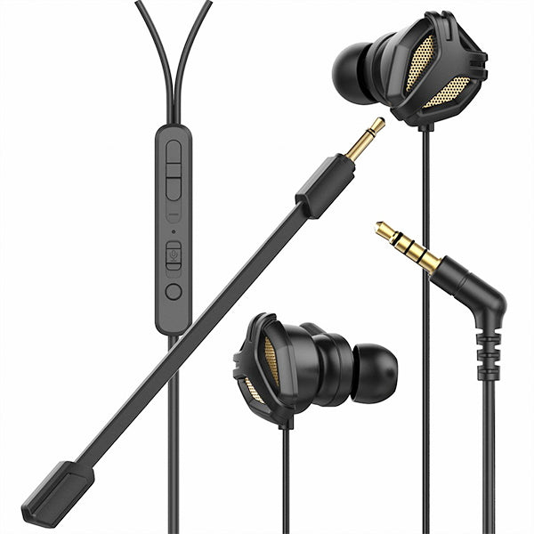 イヤホン ゲーミング イヤホン 有線 リモコンマイク付き Wマイク 349945