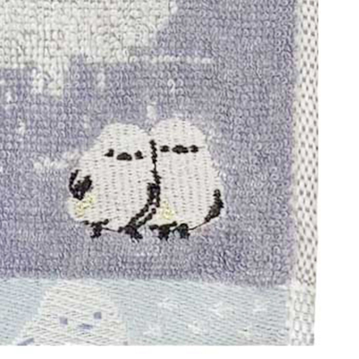 【OUTLET】ハンドタオル ミニタオル シマエナガ ラベンダー H25×W25cm 350229