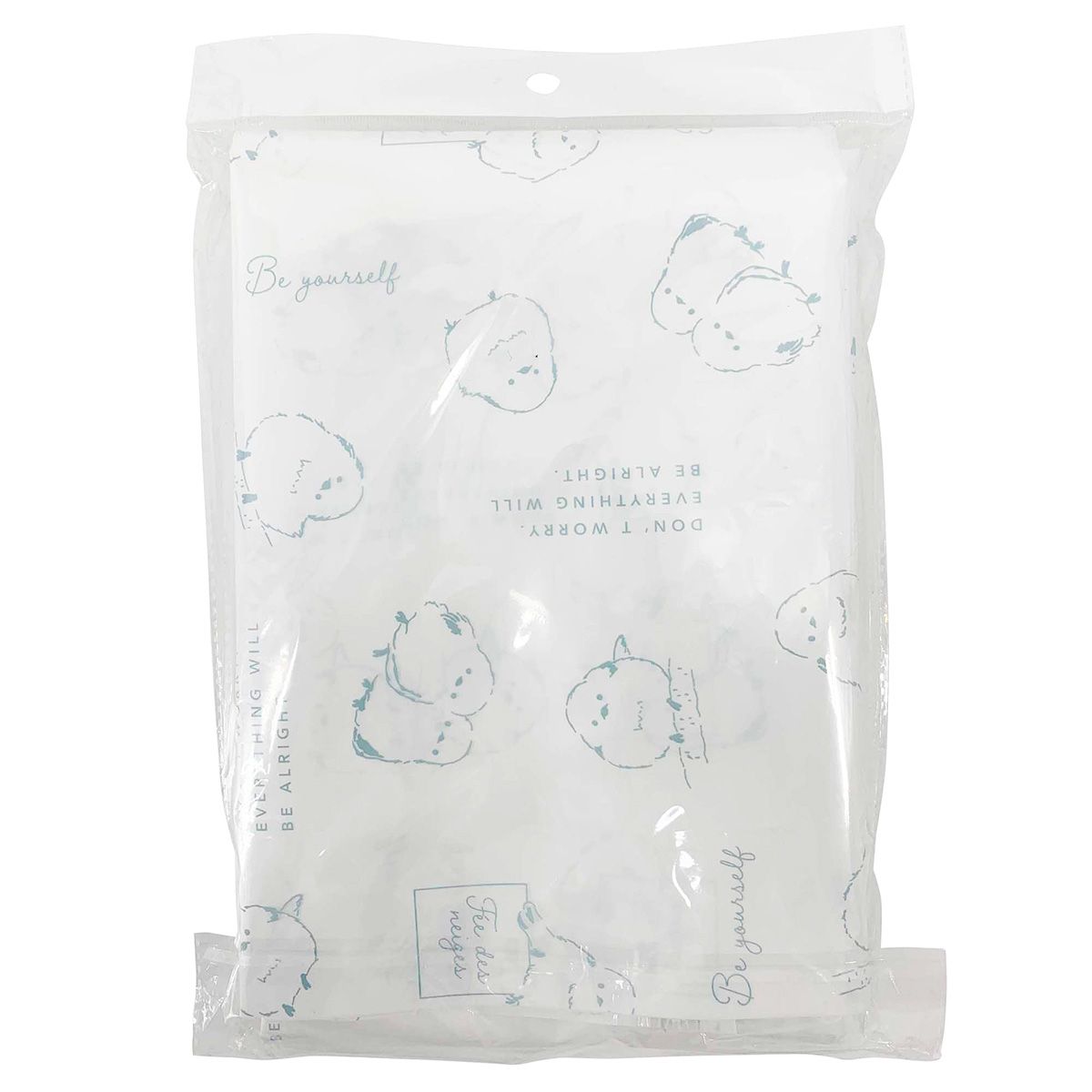 布団圧縮袋 バルブ付き シマエナガ 約W120×H90cm 350238