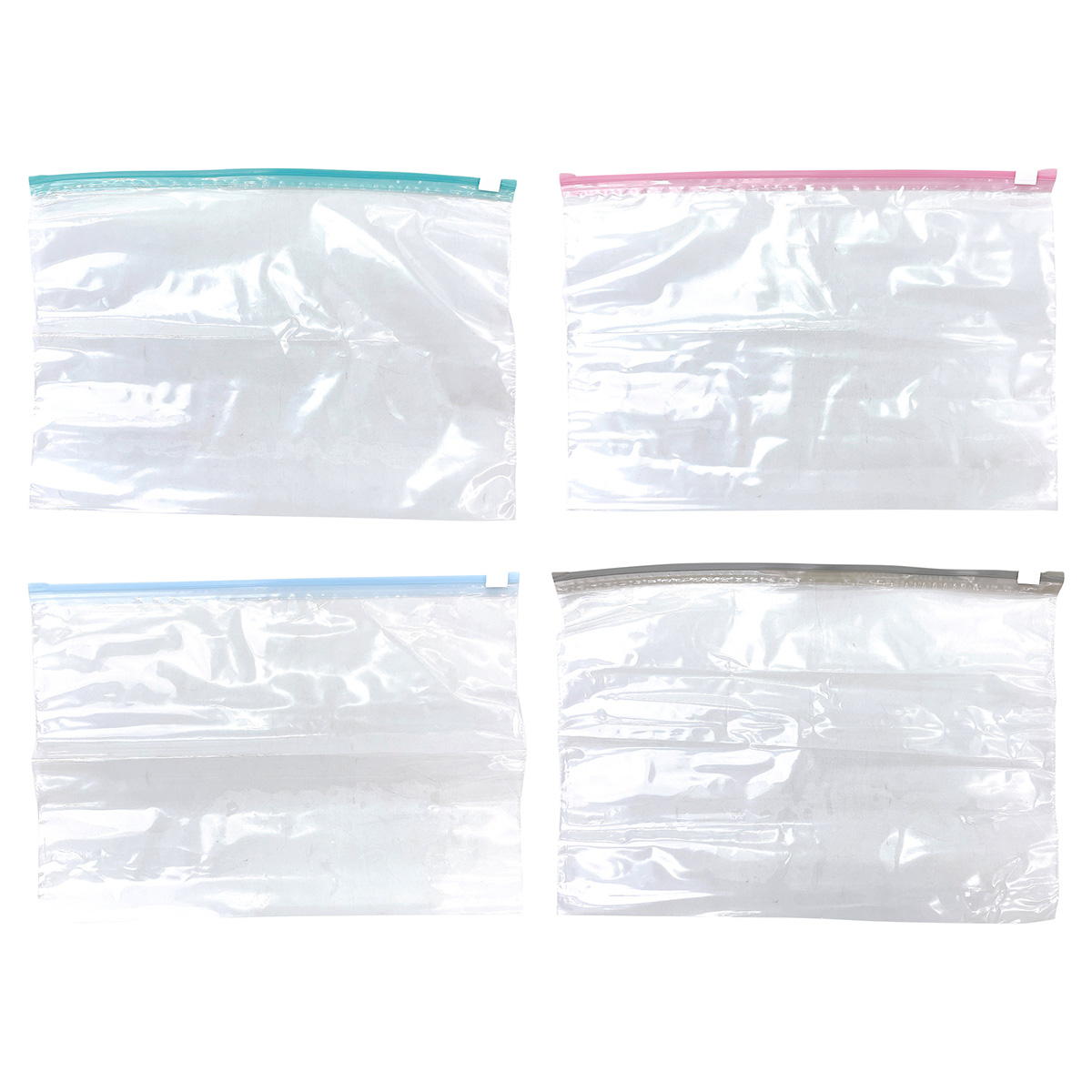 スライダー付収納バッグ A4 5枚入 グレイッシュカラー 350307