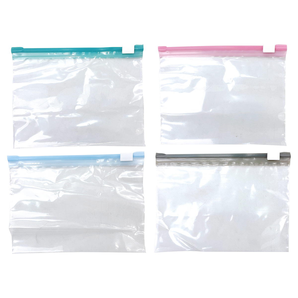 スライダー付収納バッグ B7 12枚入グレイッシュカラー 350312