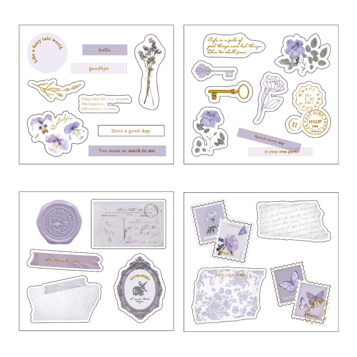 ミニシートシール 4シート アンティークペーパー 350700