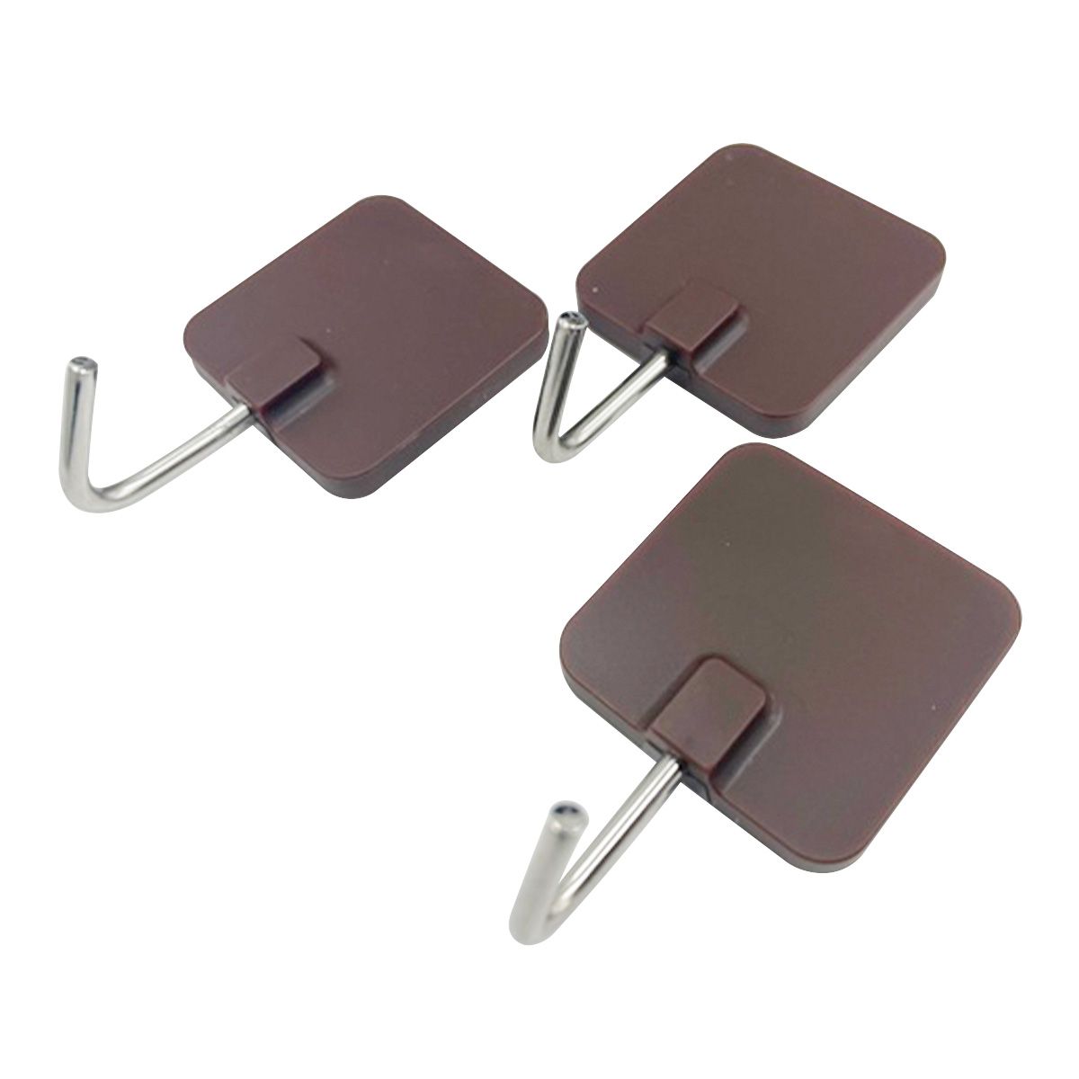 粘着フック 中 3個 ブラウン 351094