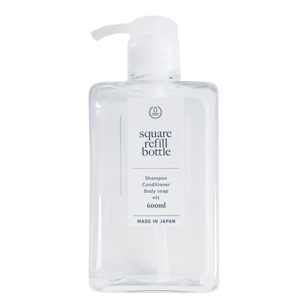 角スリムボトル 600ml シンプルクリア 351257