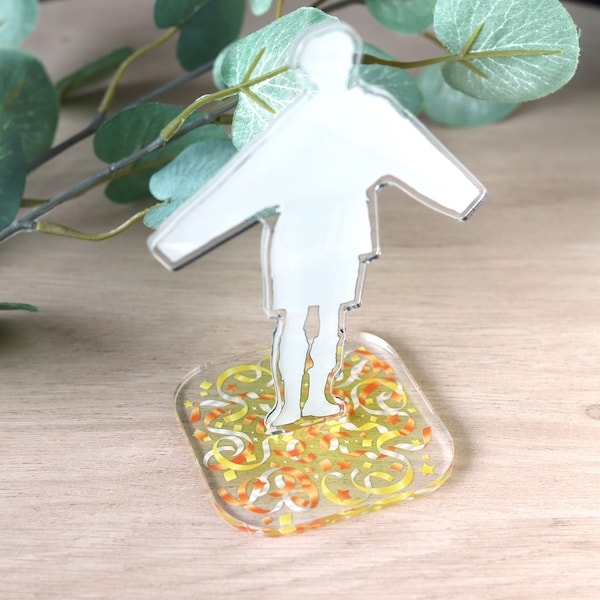 アクリルスタンドデコレーション台座 アクスタ台座 銀テープ柄 推し活 オタ活 351413