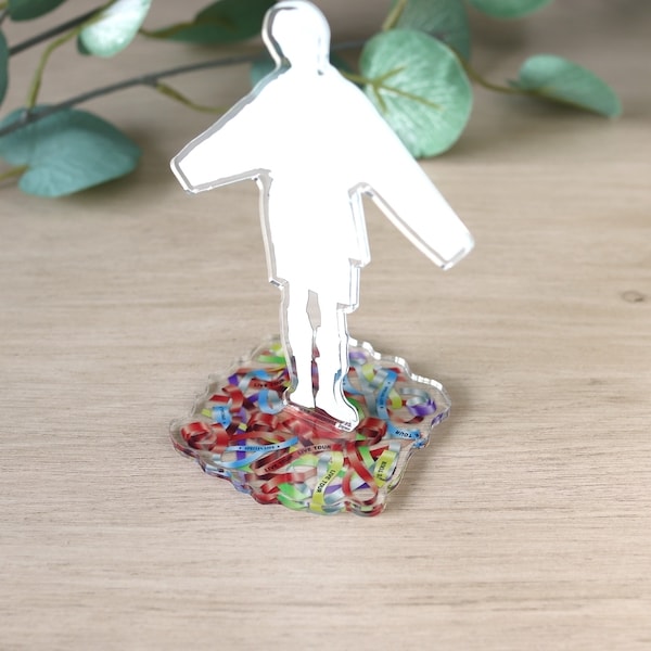 アクリルスタンドデコレーション台座 アクスタ台座 銀テープ柄 推し活 オタ活 351413