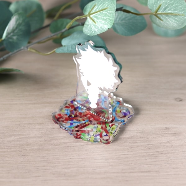 アクリルスタンドデコレーション台座 アクスタ台座 銀テープ柄 推し活 オタ活 351413