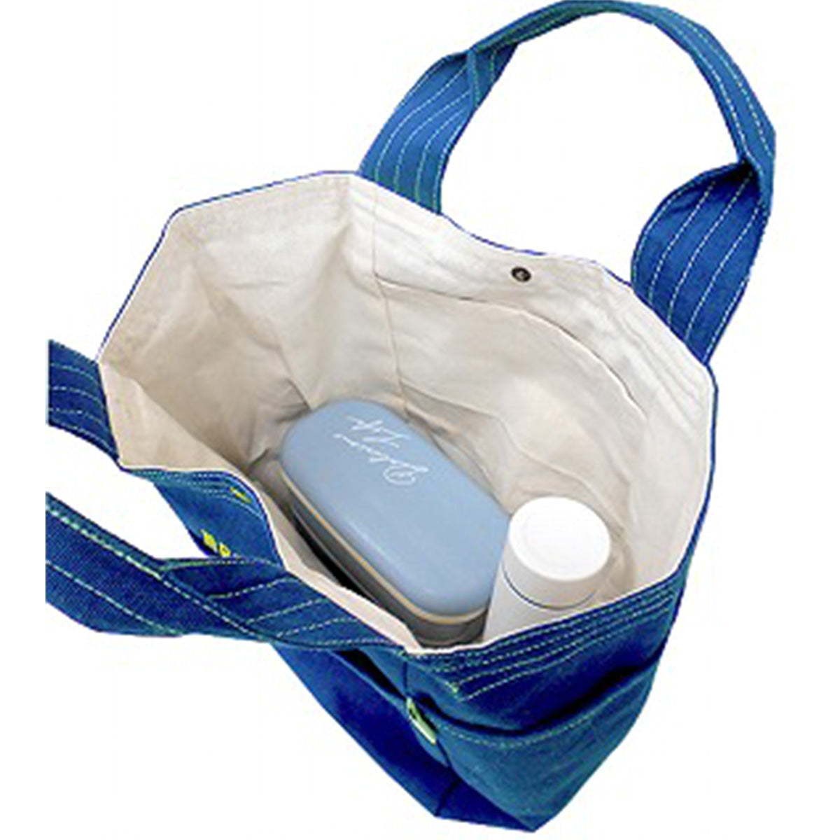 【OUTLET】トートバッグ ランチトート インド綿100% ロゴ刺繍入り GBG7069A-93 ネイビー H25×W37×D16cm 351660